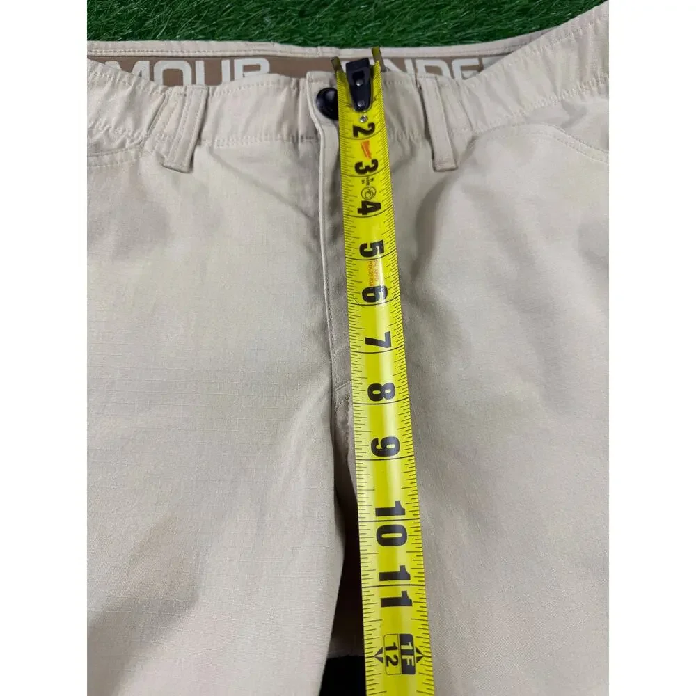 Under Armour Mens Pants 34x30 Tan Khaki Loose Fit Performance Athletic Golf